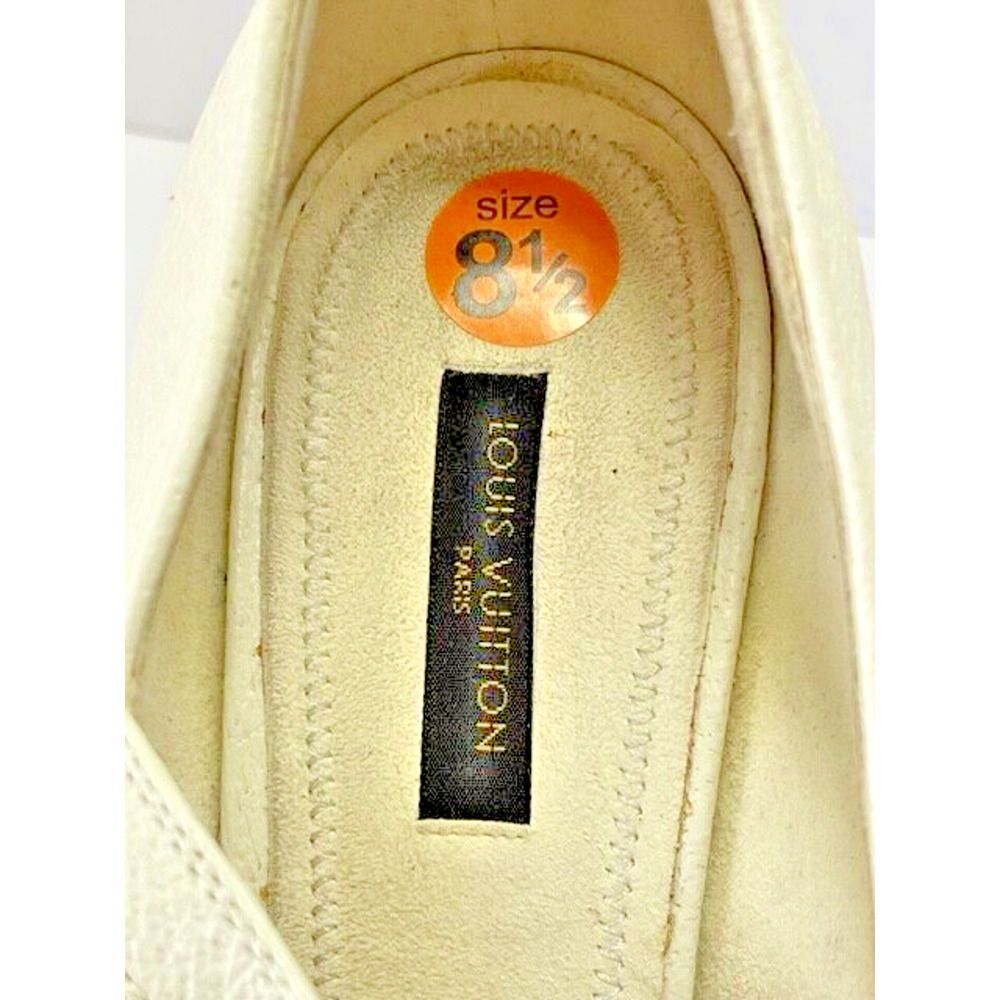 Vintage Louis Vuitton Ivory Cream Leather Strappy Platform Pumps Heels Sz 38.5 8 - Picture 9 of 16